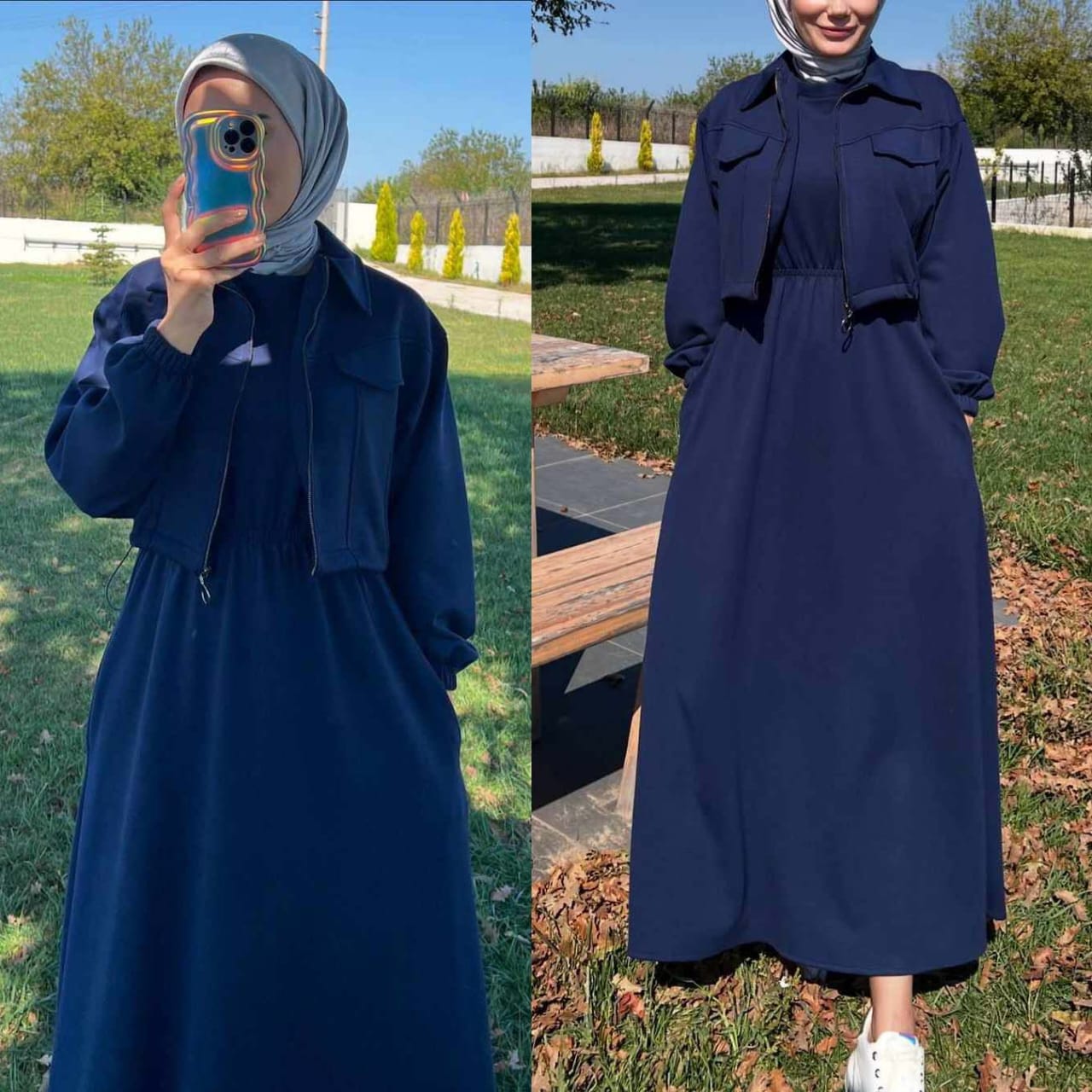 SS-104 Short Jacket Long Maxi Style 2-Pcs Winter Tracksuit