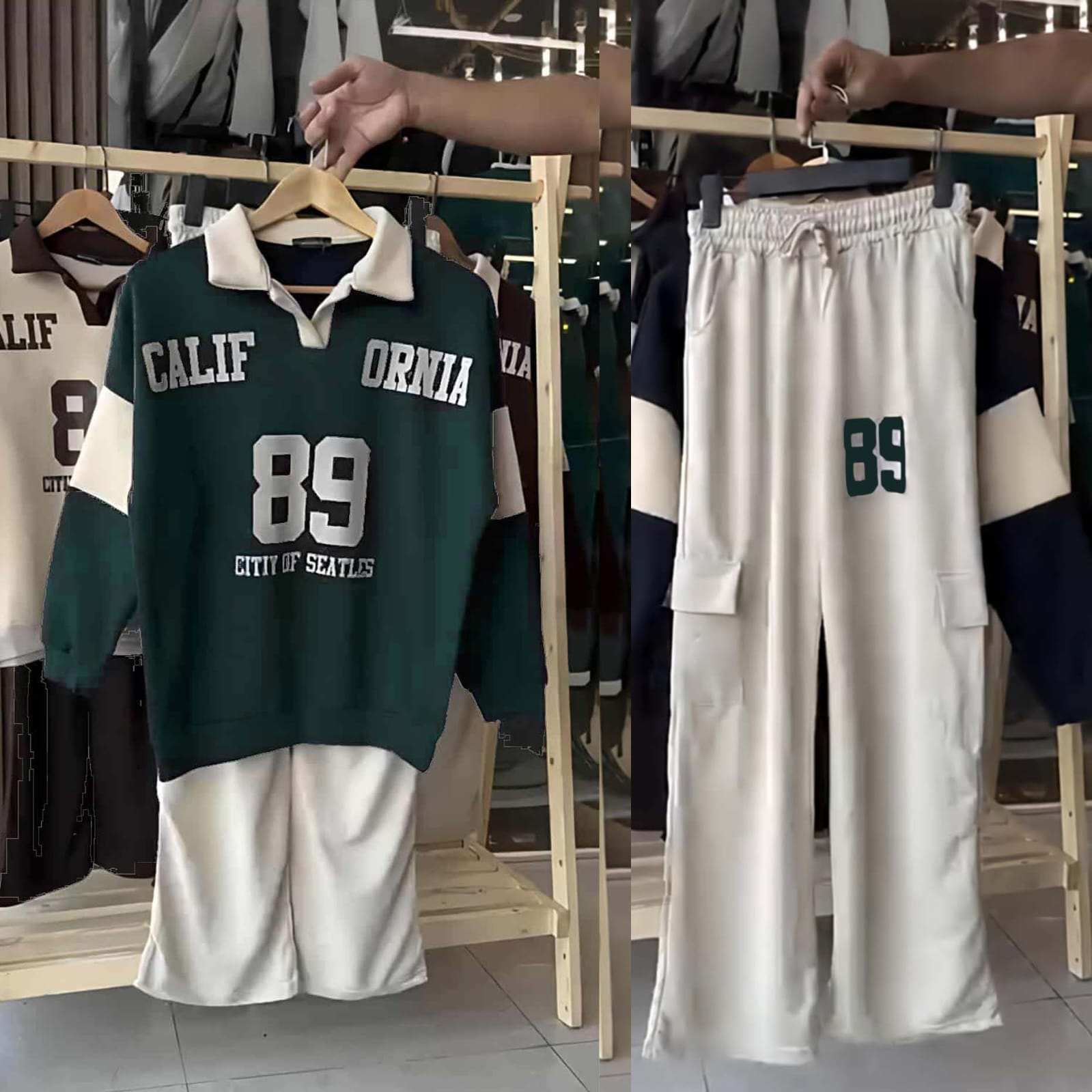 SS 112 Cali-89 Collar Cargo Style 2-Pcs Winter Tracksuit