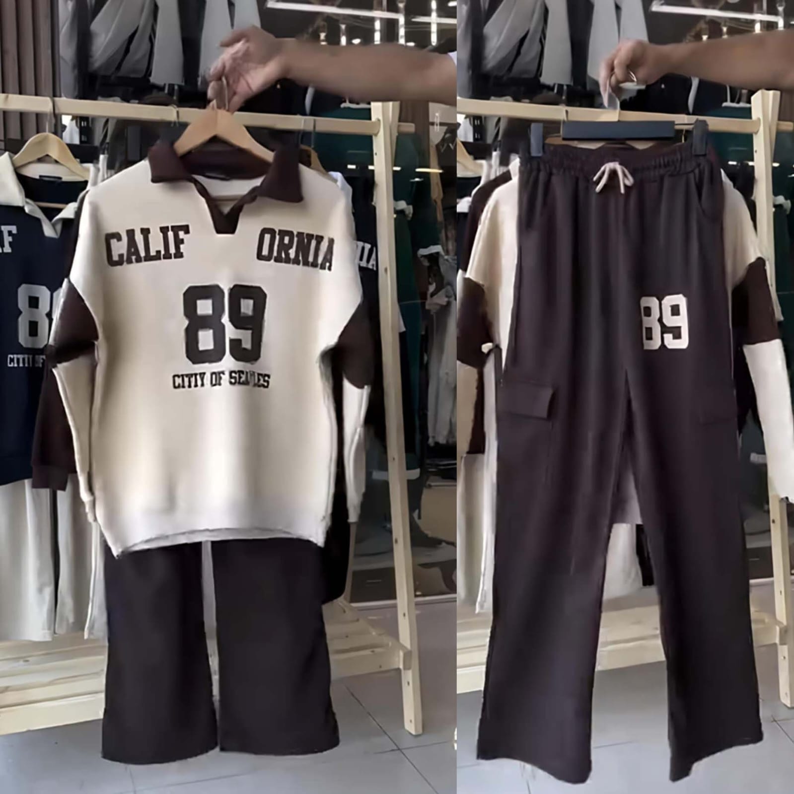 SS 112 Cali-89 Collar Cargo Style 2-Pcs Winter Tracksuit